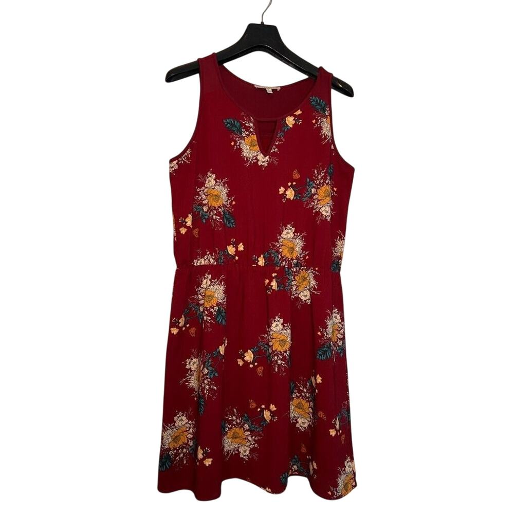 41Hawthorn Sleeveless Dress Multicolor Floral Lined Scoop Neck Keyhole MEDIUM